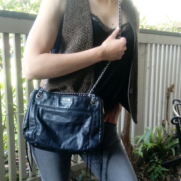 Rebecca Minkoff black leather zipper cross body - Picture 5 of 9